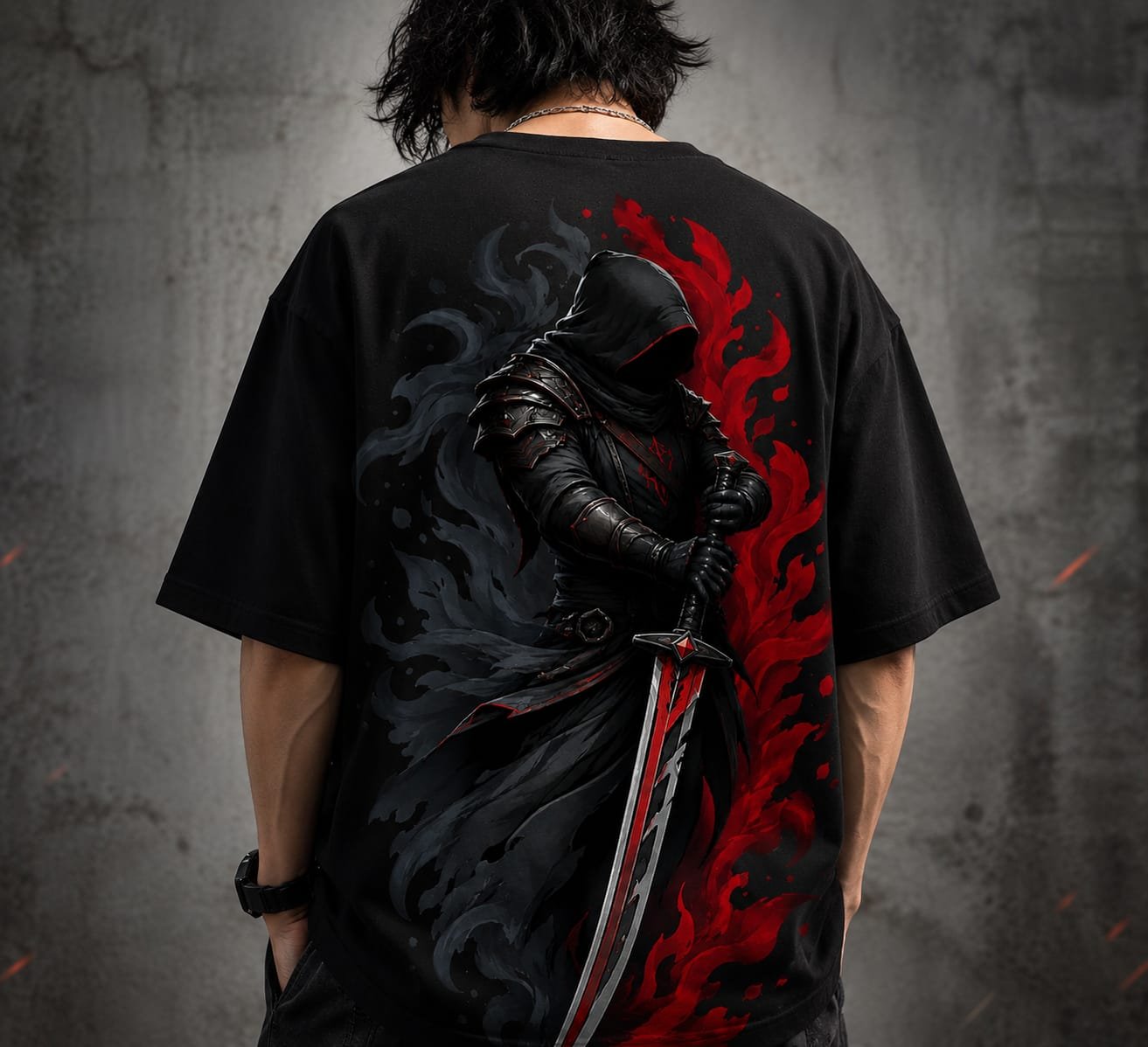 Samurai oversized tshirt (BLACK)