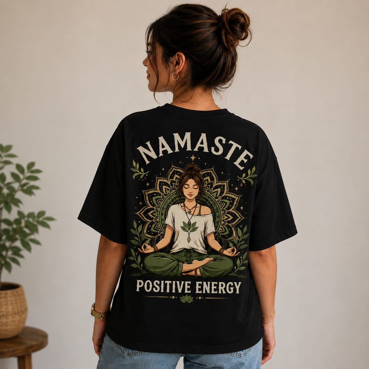 yoga Oversized T-shirts (Black)