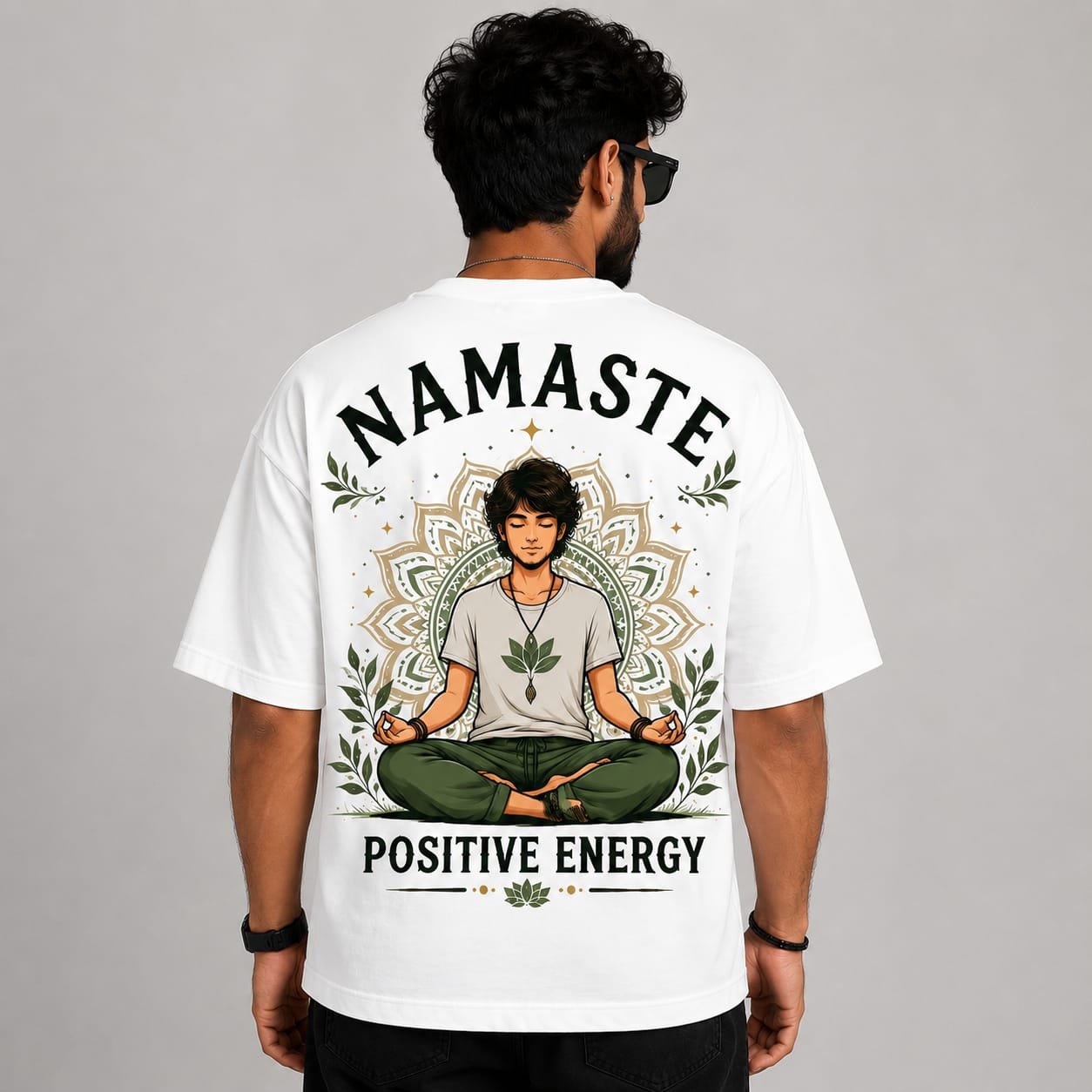 yoga Oversized T-shirts Men (White)