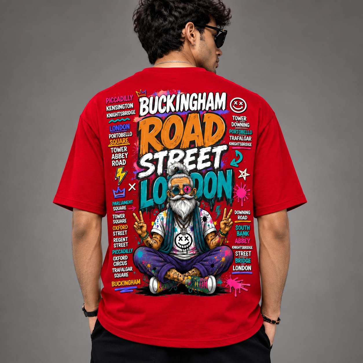 London Wear Oversized T-shirt (Red)