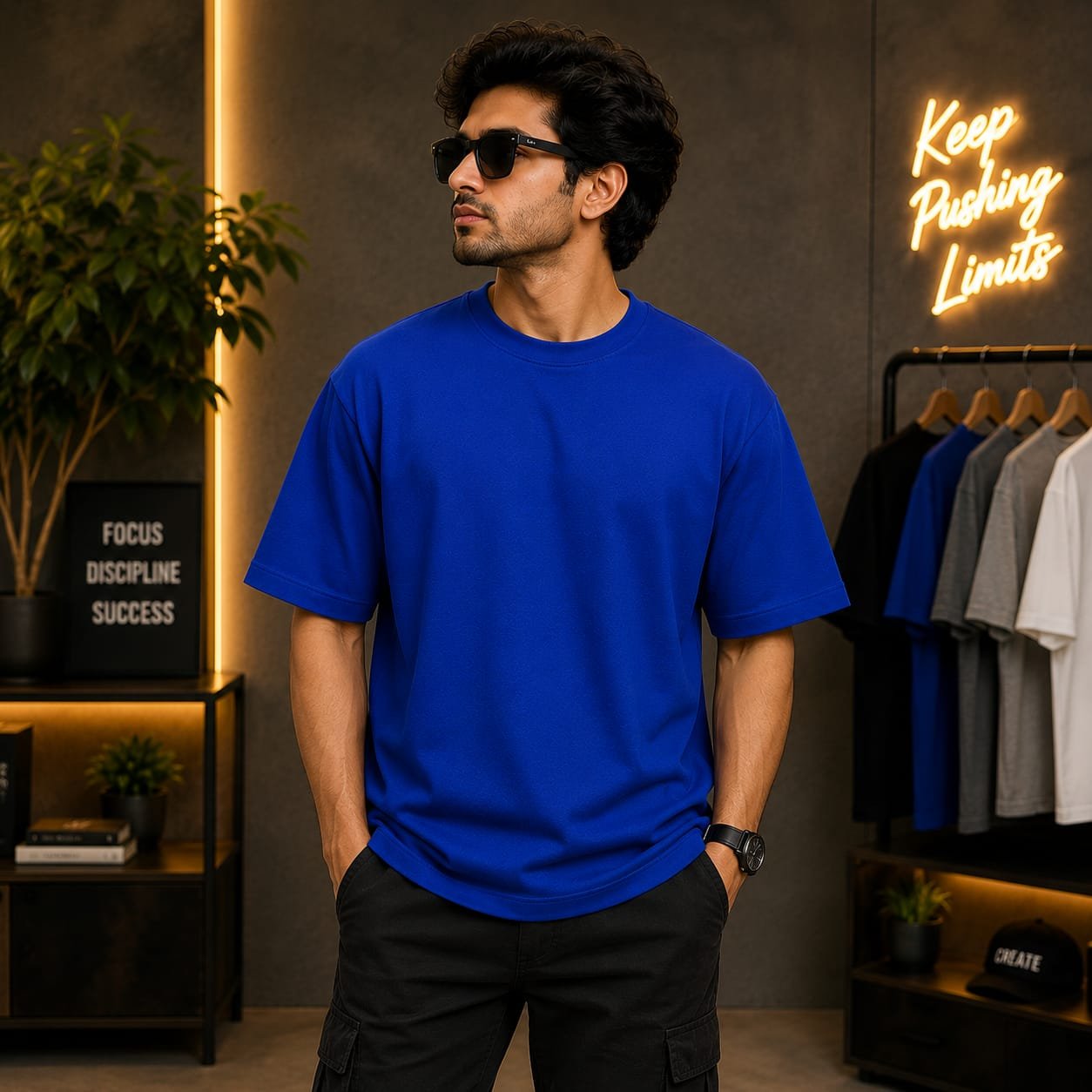 Oversized T-shirt (Royal Blue)