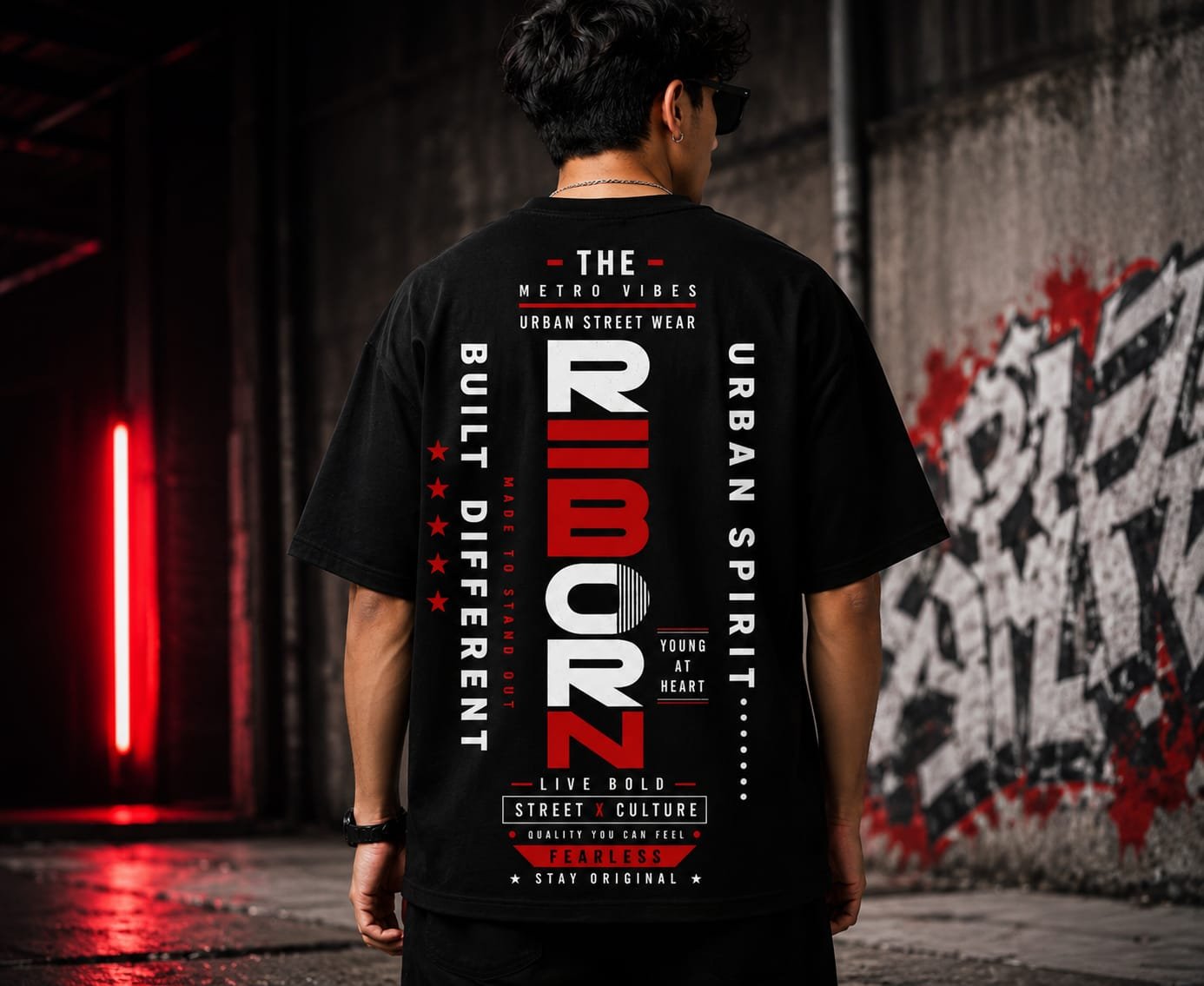 Urban Rebel Oversized T-Shirt (BLACK)